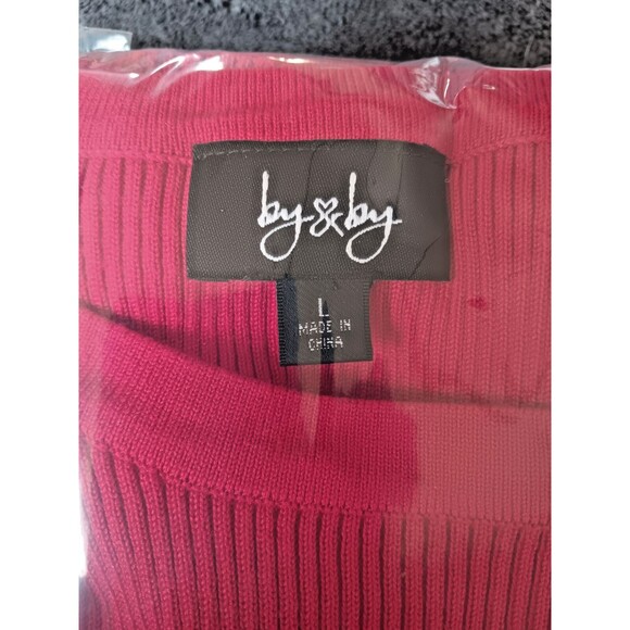 Dress size L New Womans  By And By Long sleeve Red Sweater Above Knee Hem - Picture 10 of 10